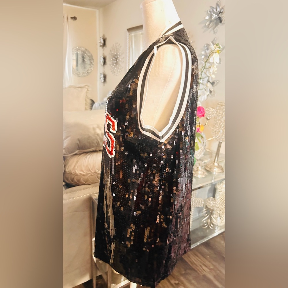 Sale‼️Chicago Bulls Sequin Black jersey - Picture 14 of 15